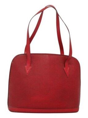 LOUIS VUITTON Epi Lussac Shoulder Bag Red
